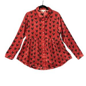 Umgee Red Heart Print Mini Dress Size S